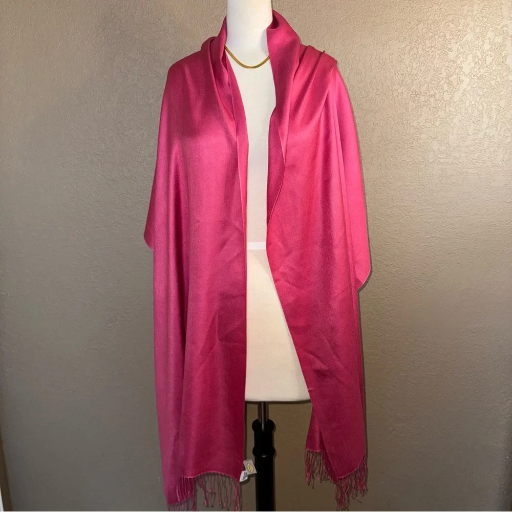 Talbots Vibrant Pink Silk Scarf